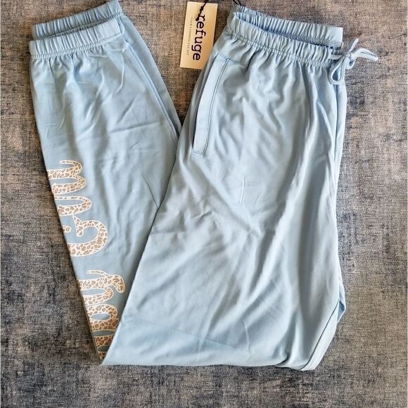 NWT Refuge Blue Leopard Baby Girl Lounge Jogger Pant Pockets Soft Various Sizes! - Picture 1 of 7